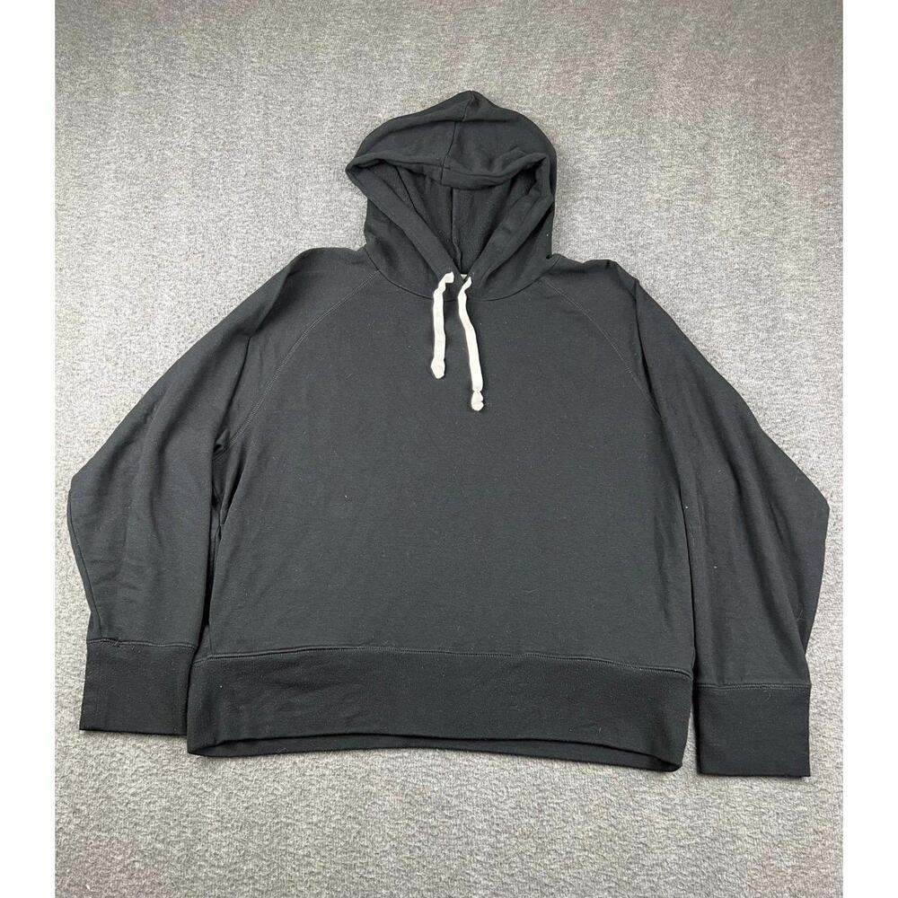 J.Crew Womens Black Hoodie Sweatshirt Size XL